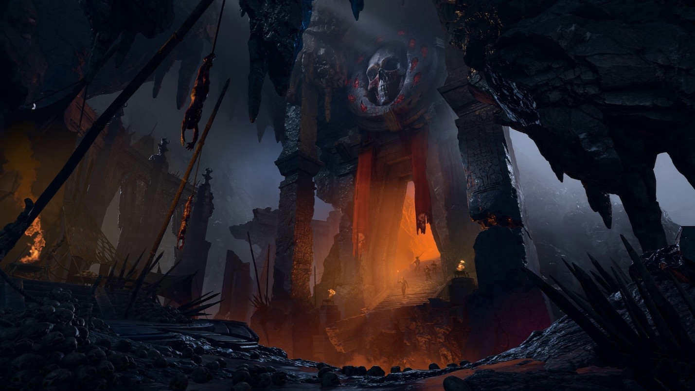 Baldur's Gate 3 in-game screenshot: Main menu image, Temple of Bhaal
